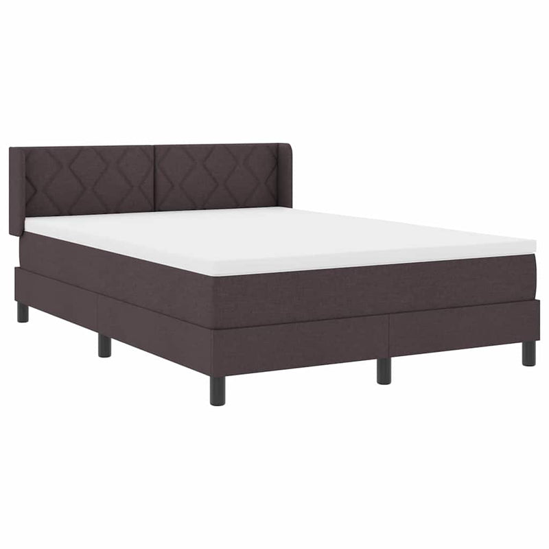 vidaXL Boxspring ágy matraccal matracmal Sötét Barna 140 x 200 cm