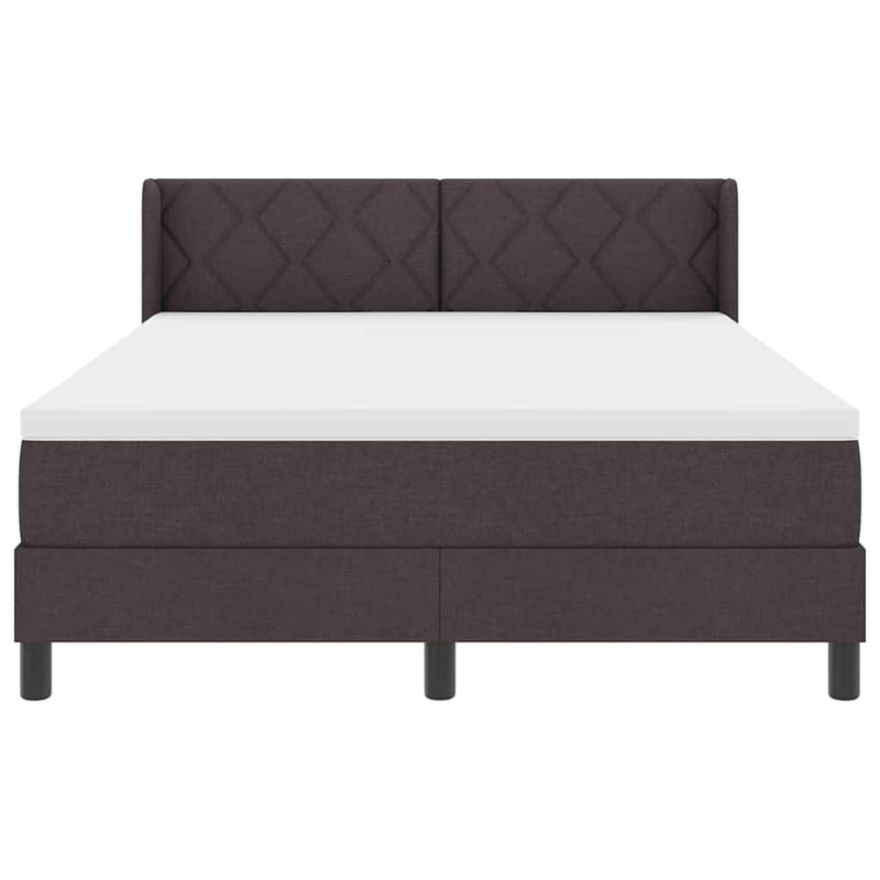 vidaXL Boxspring ágy matraccal matracmal Sötét Barna 140 x 200 cm