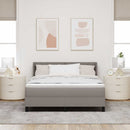 vidaXL Boxrugós ágy párnával fejtámlával Tópszínű 200 x 140 cm szövet