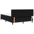 vidaXL Boxrugós ágy fejtámlával Fekete 200 x 160 cm szövet