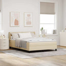 vidaXL Boxrugós ágy fejtámlával Krém 200 x 160 cm szövet