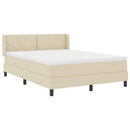 vidaXL Boxrugós ágy fejtámlával Krém 200 x 160 cm szövet