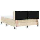 vidaXL Boxrugós ágy fejtámlával Krém 200 x 160 cm szövet
