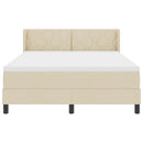vidaXL Boxrugós ágy fejtámlával Krém 200 x 160 cm szövet