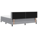vidaXL Boxrugós ágy fejtámlával Világosszürke 200 x 180 cm szövet