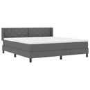 vidaXL Boxrugós ágy párnával Sötétszürke 200 x 180 cm szövet