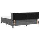 vidaXL Boxrugós ágy párnával Sötétszürke 200 x 180 cm szövet