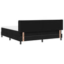vidaXL Boxrugós ágy fejtámlával Fekete 200 x 180 cm szövet