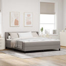 vidaXL Boxrugós ágy fejtámlával Tópszínű 200 x 180 cm szövet