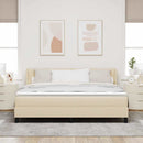 vidaXL Boxrugós ágy fejtámlával Krém 200 x 180 cm szövet