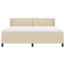 vidaXL Boxrugós ágy fejtámlával Krém 200 x 180 cm szövet