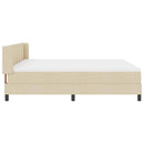 vidaXL Boxrugós ágy fejtámlával Krém 200 x 180 cm szövet