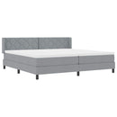 vidaXL Boxspring ágy matraccal matracmal Világosszürke 200 x 200 cm