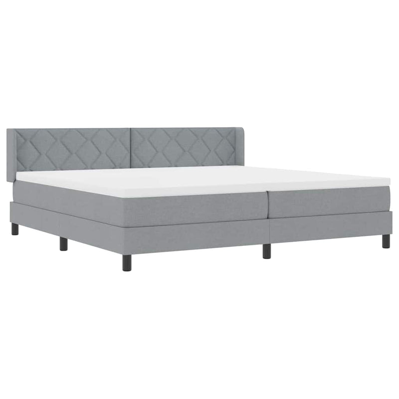 vidaXL Boxspring ágy matraccal matracmal Világosszürke 200 x 200 cm