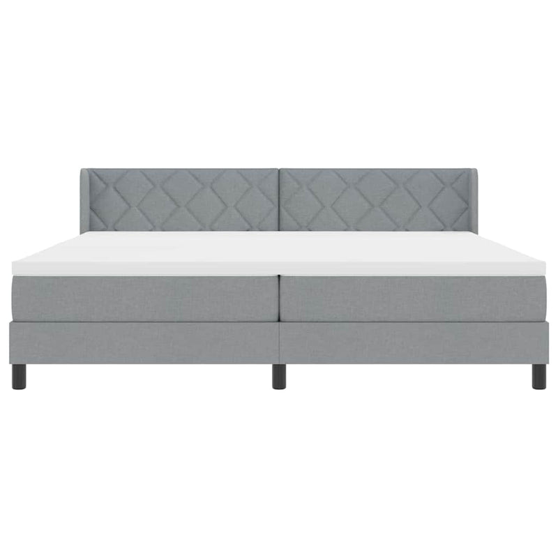 vidaXL Boxspring ágy matraccal matracmal Világosszürke 200 x 200 cm