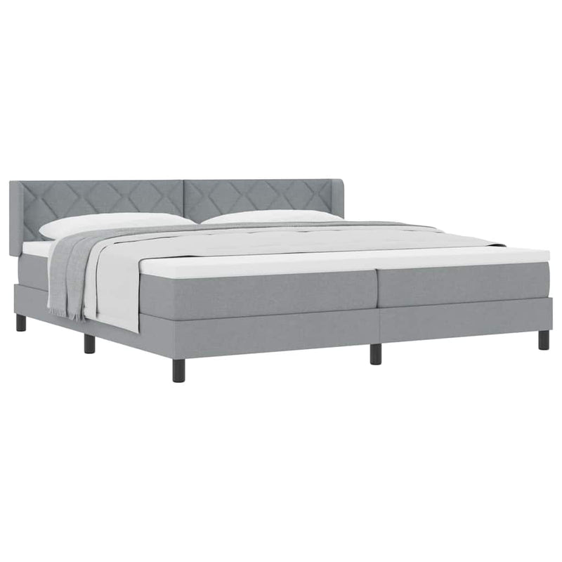 vidaXL Boxspring ágy matraccal matracmal Világosszürke 200 x 200 cm