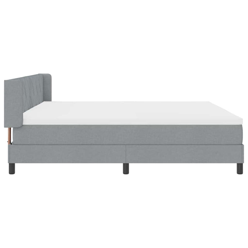 vidaXL Boxspring ágy matraccal matracmal Világosszürke 200 x 200 cm