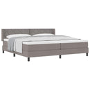 vidaXL Boxrugós ágy fejtámlával Tópszínű 200 x 200 cm szövet