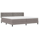 vidaXL Boxrugós ágy fejtámlával Tópszínű 200 x 200 cm szövet