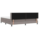 vidaXL Boxrugós ágy fejtámlával Tópszínű 200 x 200 cm szövet