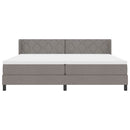 vidaXL Boxrugós ágy fejtámlával Tópszínű 200 x 200 cm szövet
