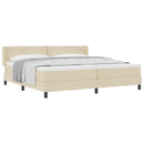 vidaXL Boxrugós ágy fejtámlával Krém 200 x 200 cm szövet