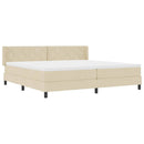 vidaXL Boxrugós ágy fejtámlával Krém 200 x 200 cm szövet