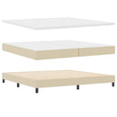 vidaXL Boxrugós ágy fejtámlával Krém 200 x 200 cm szövet