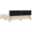 vidaXL Boxrugós ágy fejtámlával Krém 200 x 200 cm szövet