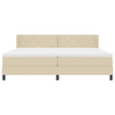 vidaXL Boxrugós ágy fejtámlával Krém 200 x 200 cm szövet