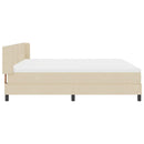 vidaXL Boxrugós ágy fejtámlával Krém 200 x 200 cm szövet