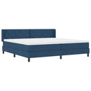 vidaXL Boxspring ágy matraccal Kék 200 x 200 cm Szövet és Mérnöki Fa