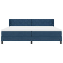 vidaXL Boxspring ágy matraccal Kék 200 x 200 cm Szövet és Mérnöki Fa
