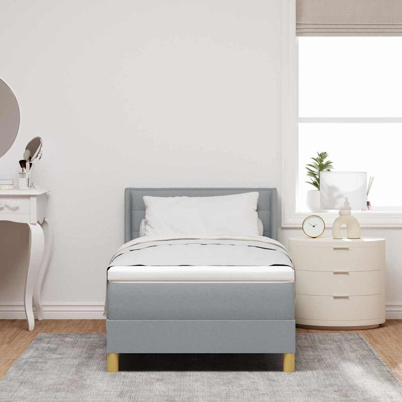 vidaXL Rugós Ágy matracmal Világosszürke 80 x 200 cm szövet