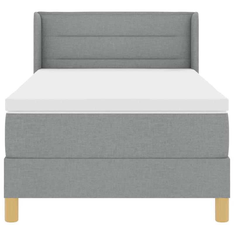 vidaXL Rugós Ágy matracmal Világosszürke 80 x 200 cm szövet