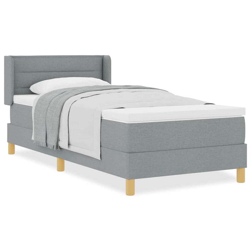 vidaXL Rugós Ágy matracmal Világosszürke 80 x 200 cm szövet