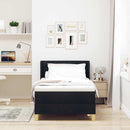 vidaXL Boxrugós ágy matracmal fejtámlával Fekete 200 x 80 cm szövet