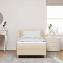 vidaXL Boxrugós ágy matracmal fejtámlával Krém 200 x 80 cm szövet