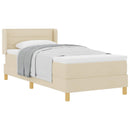 vidaXL Boxrugós ágy matracmal fejtámlával Krém 200 x 80 cm szövet