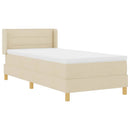 vidaXL Boxrugós ágy matracmal fejtámlával Krém 200 x 80 cm szövet