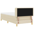 vidaXL Boxrugós ágy matracmal fejtámlával Krém 200 x 80 cm szövet