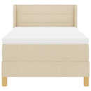 vidaXL Boxrugós ágy matracmal fejtámlával Krém 200 x 80 cm szövet