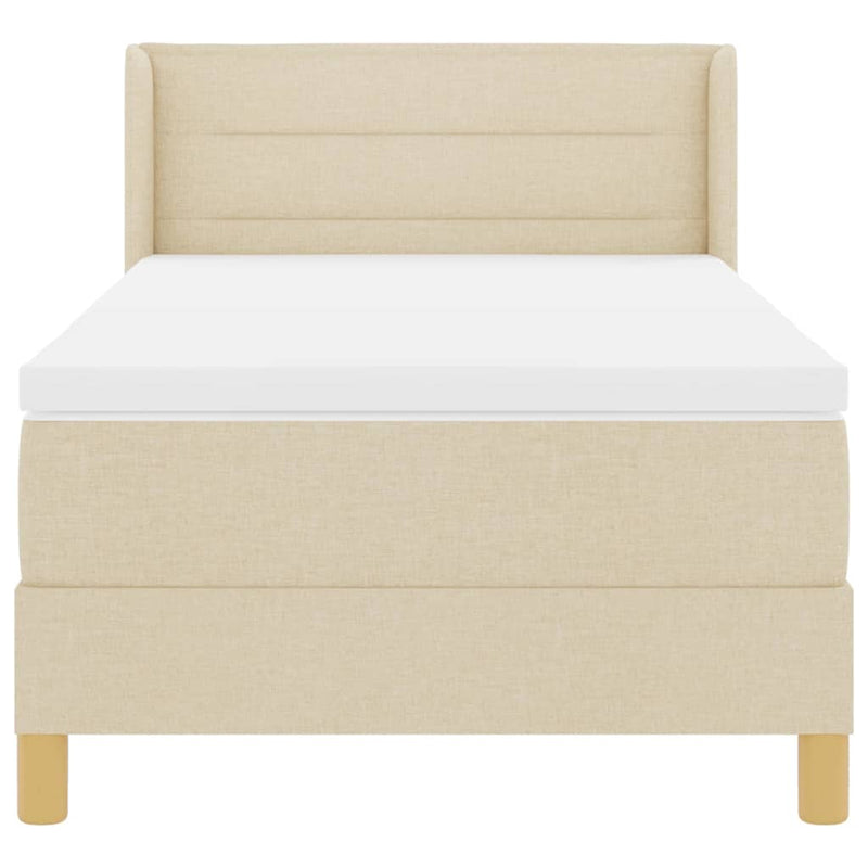 vidaXL Rugós Ágy matracmal fejtámlával Krém 80 x 200 cm szövet