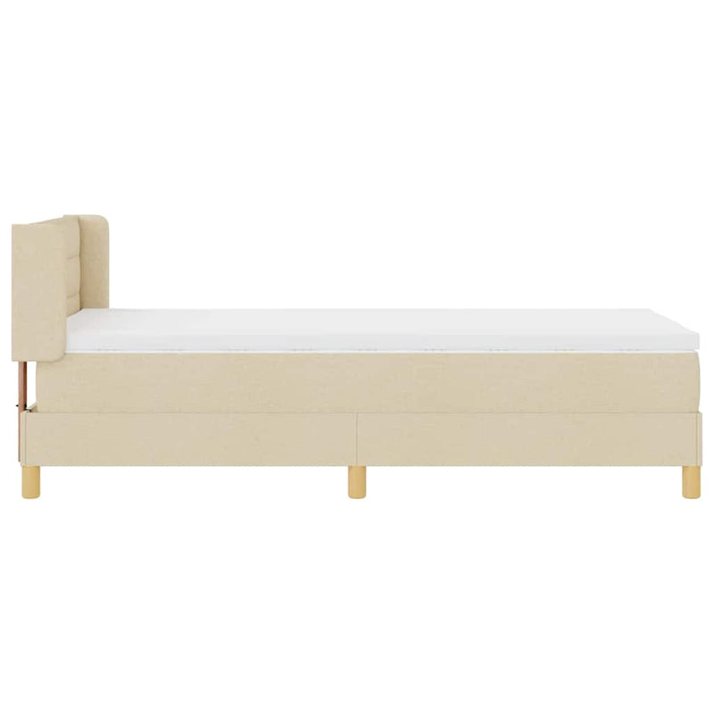 vidaXL Rugós Ágy matracmal fejtámlával Krém 80 x 200 cm szövet
