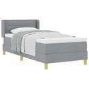 vidaXL Boxrugós ágy matracmal Világosszürke 200 x 90 cm szövet