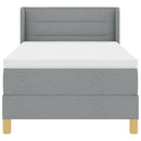 vidaXL Boxrugós ágy matracmal Világosszürke 200 x 90 cm szövet