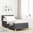 vidaXL Boxrugós ágy matracmal Sötétszürke 200 x 90 cm szövet