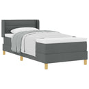 vidaXL Boxrugós ágy matracmal Sötétszürke 200 x 90 cm szövet