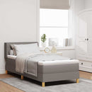 vidaXL Boxrugós ágy fejtámlával Tópszínű 200 x 90 cm szövet