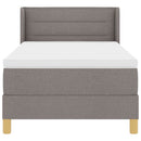 vidaXL Boxrugós ágy fejtámlával Tópszínű 200 x 90 cm szövet